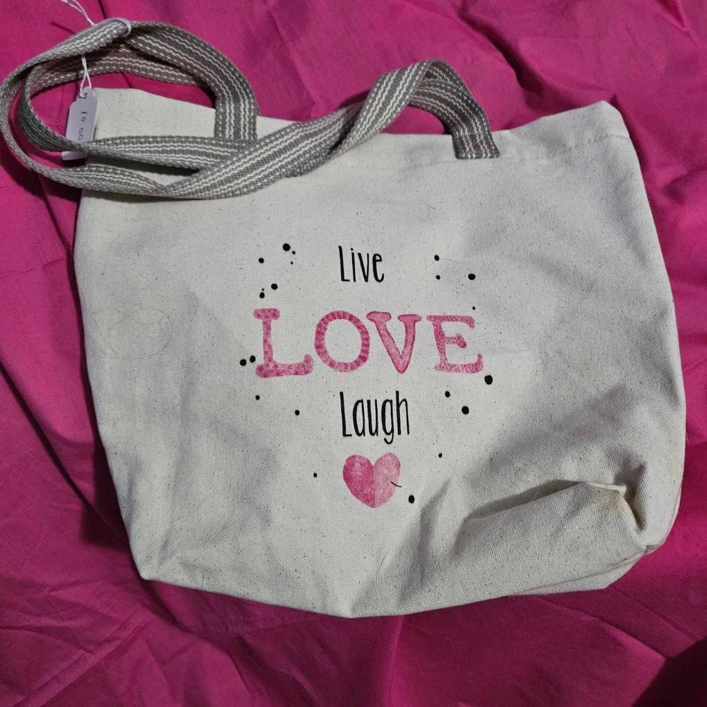 Small Canvas Tote-Live Love Laugh